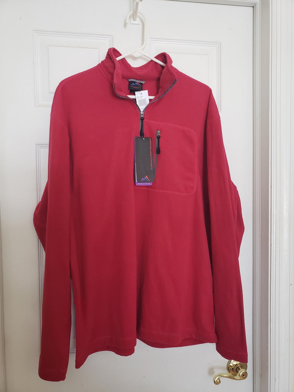 Mens Red Quarter-Zip Pullover